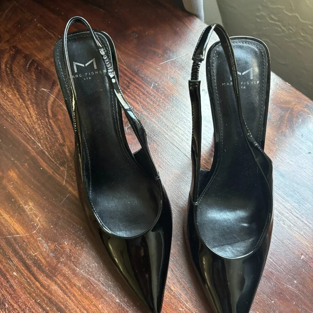 Marc Fisher Black Patent Leather Heels – Size 8.5 - Picture 3 of 7